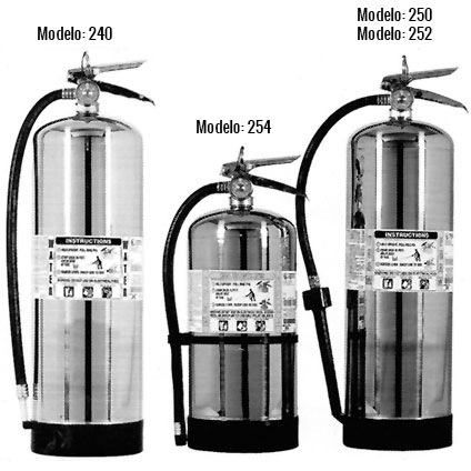 EXTINTORES DE AGUA Y ESPUMA AFFF TIPOS FUEGO A Y A,B