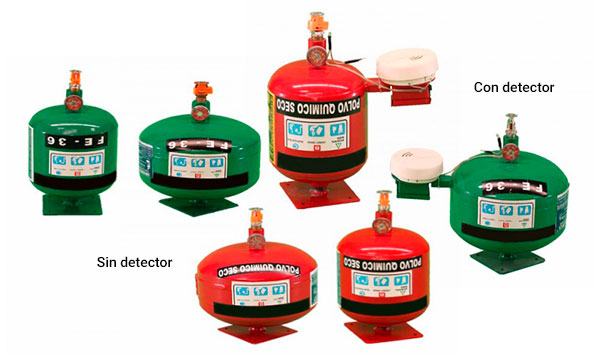 EXTINTOR TIPO GRANADA DE HFC-236 Y POLVO QUIMICO SECO